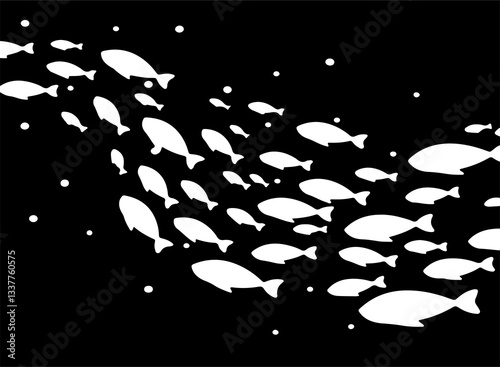school of fish vector isolated on background