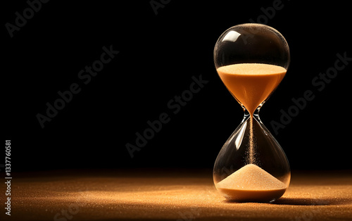 A classic hourglass with flowing sand, symbolizing the passage of time and the inevitability of change in life.
