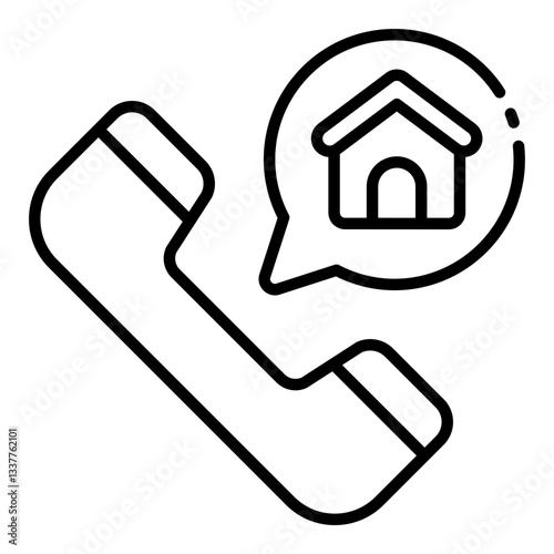 Call center outline icon for real estate customer service and support