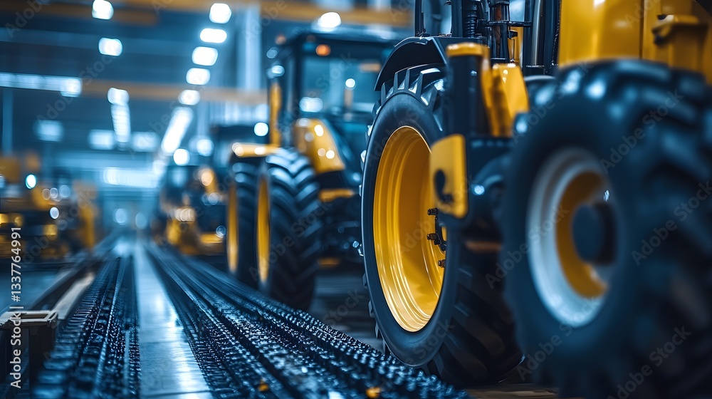 Fototapeta premium high-tech agricultural machinery manufacturing plant supporting smart farming