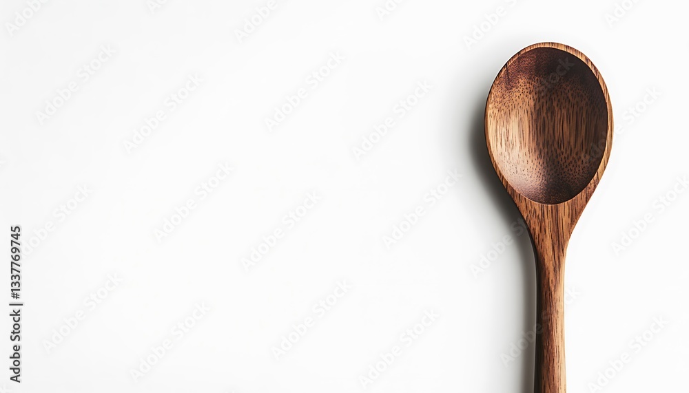 Isolated Wooden Spoon on White Background for Culinary Use Isolated Wooden Spoon on White Background for Culinary Use
