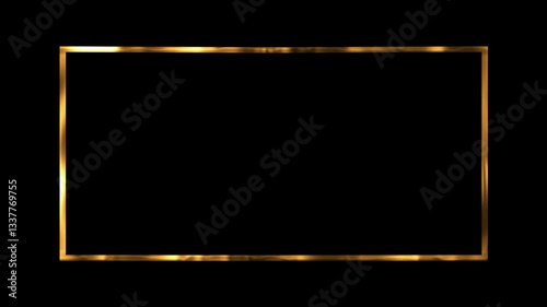 Elegant Golden Frame Animation on Black Background | Luxurious Gold Border Animated Template for Titles, Intros, Wedding Videos, Event Invitations, and Glamorous Presentations

