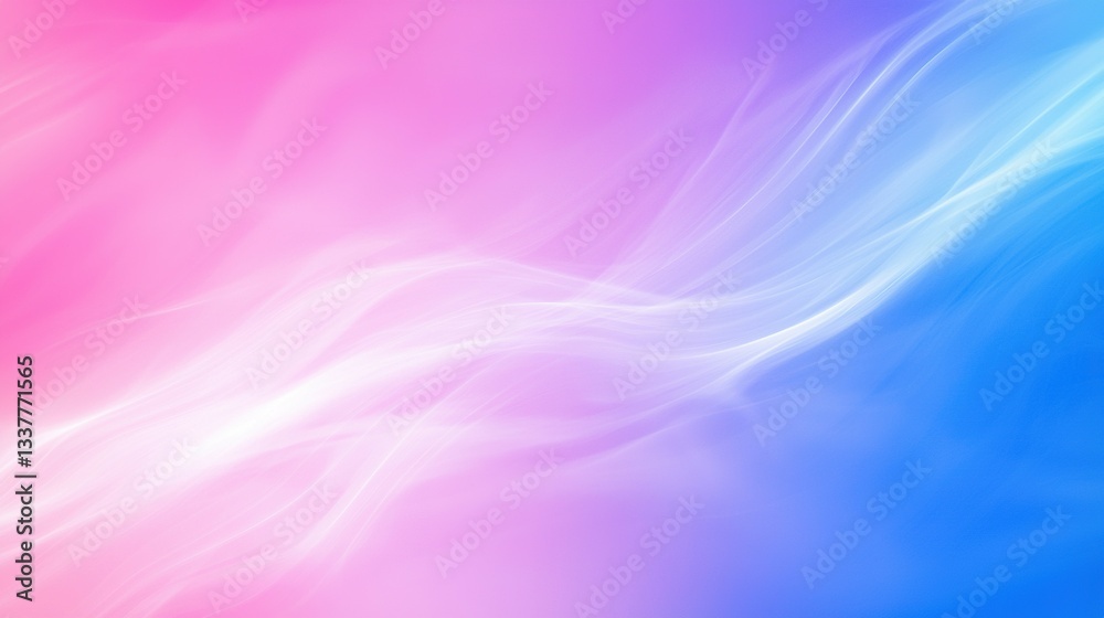 Fototapeta premium Smooth flowing colorful waves blending in soft gradient hues gracefully