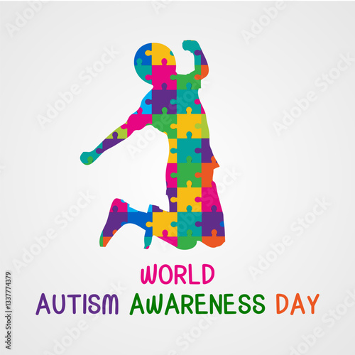 World autism awareness day illustration vector. 