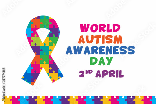 World autism awareness day illustration vector. 