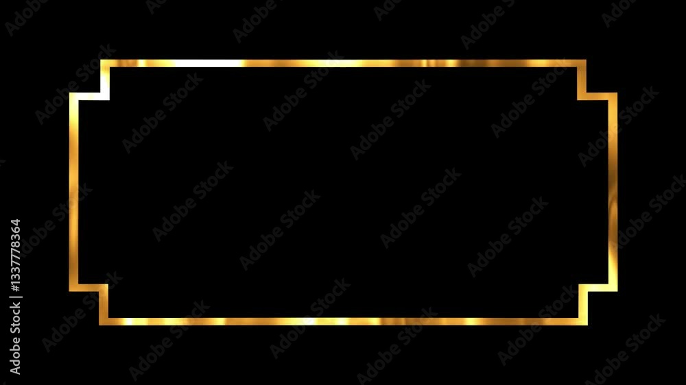 Elegant Golden Frame Animation on Black Background | Luxurious Gold Border Animated Template for Titles, Intros, Wedding Videos, Event Invitations, and Glamorous Presentations

