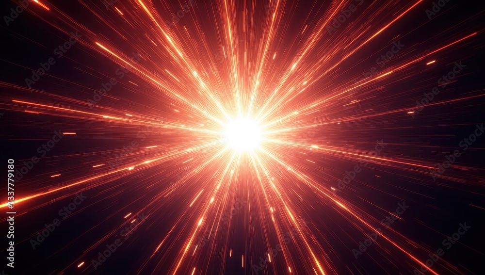 Naklejka premium Bright Core Energy Emanating Radial Waves in Vibrant Colors