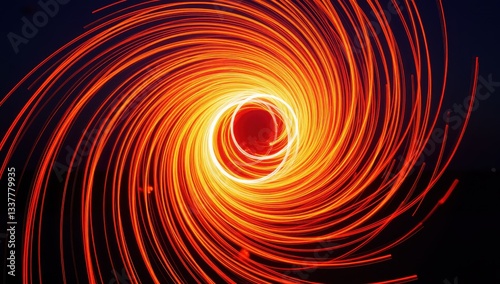 Circular Light Burst in Sunset Colors with Spinning Vortex Effect