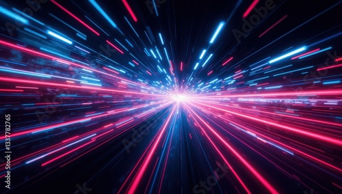 Vibrant Burst of Colorful Streaks in Futuristic Motion Blur Effect