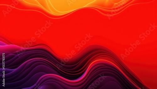 Dynamic Red and Orange Waves in Bold Gradient Movement Display
