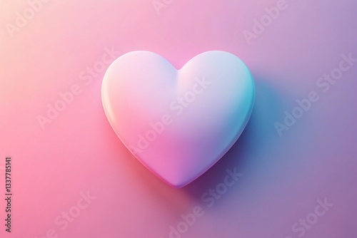 Pastel Pink Heart Background: Minimalist Valentine's Day Design