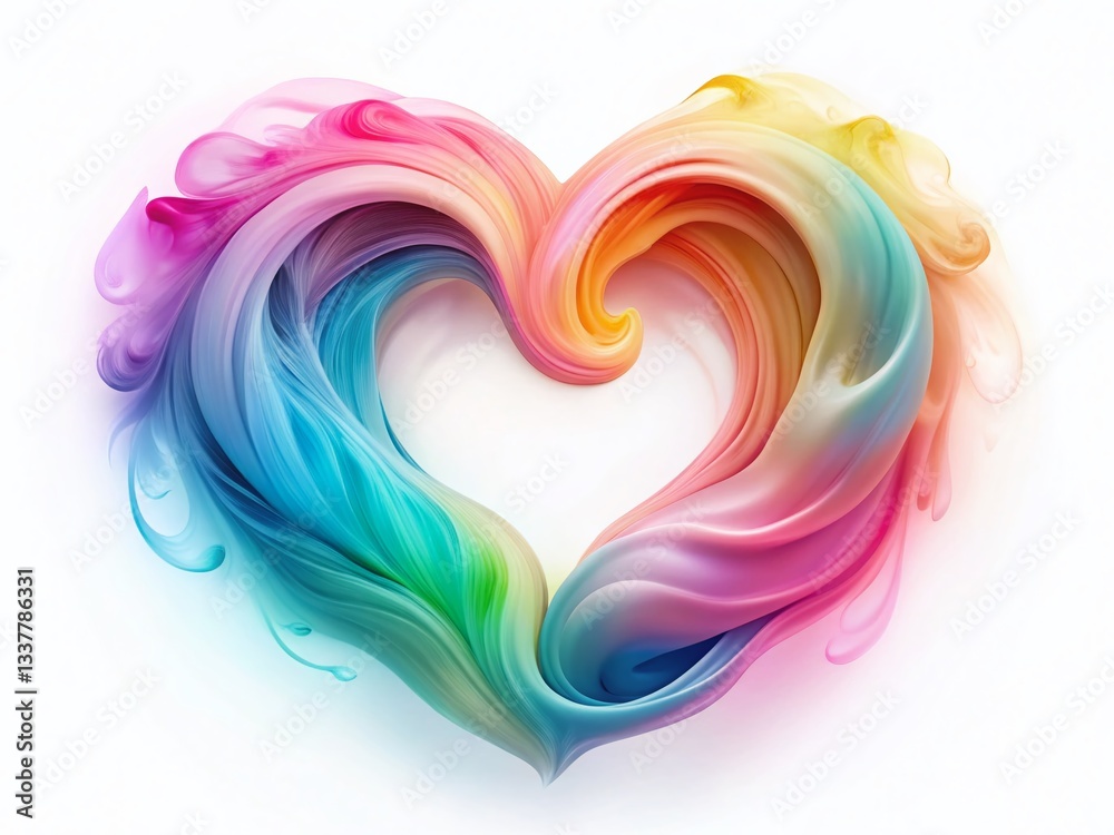 Pastel Swirl Heart: Abstract Watercolor Valentine's Day Romantic Love Anniversary Design Pastel Swirl Heart: Abstract Watercolor Valentine's Day Romantic Love Anniversary Design