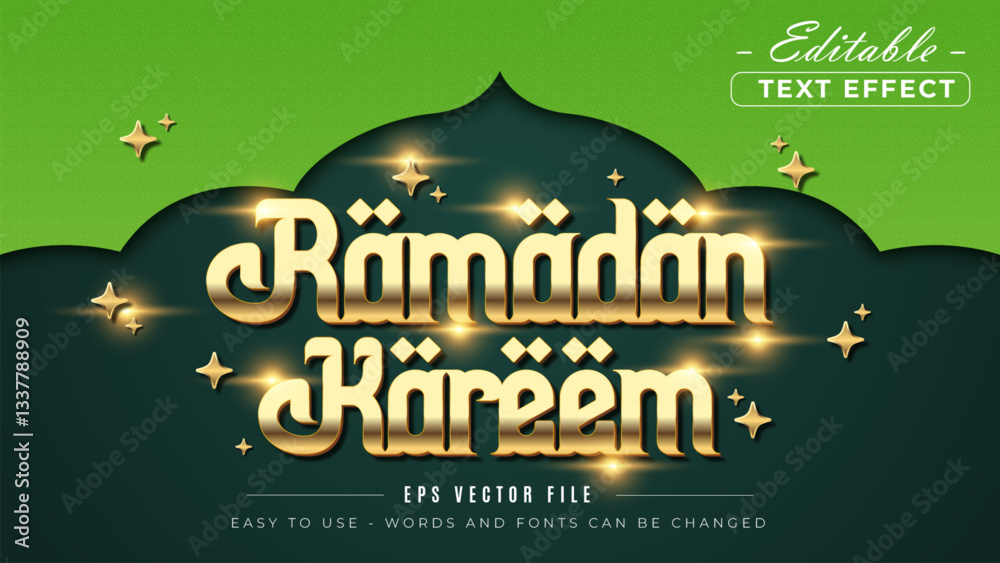 Obraz premium Editable text effect ramadan kareem.
