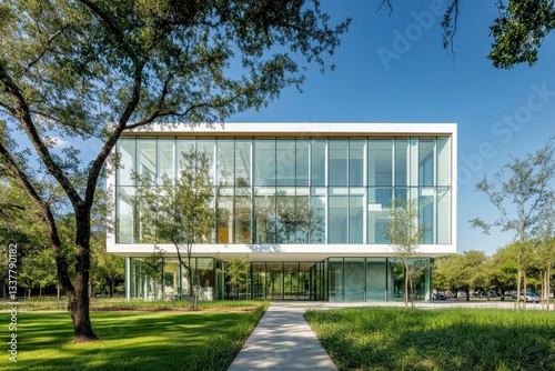 Wallpaper Mural Modern glass building surrounded by trees on a sunny day. Torontodigital.ca