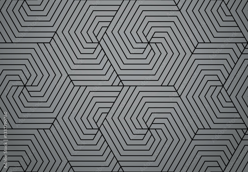 Abstract geometric pattern with stripes, lines. Seamless vector background. Gray and black ornament. Simple lattice graphic design