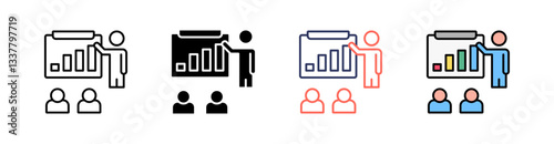 Presentation Multi Style Icon Set Vector 