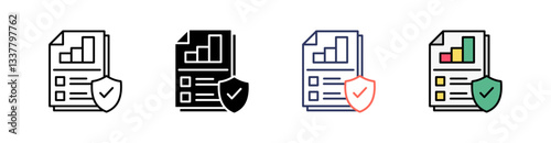 Reliability Multi Style Icon Set Vector 