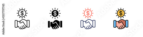 Payment Multi Style Icon Set Vector 