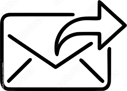 Reply in outline icon style, User interaction theme.