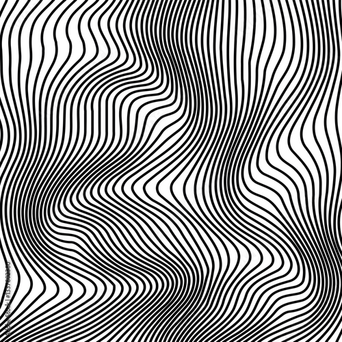 Wallpaper Mural Abstract background with wavy lines. Black and white vector pattern.. Torontodigital.ca