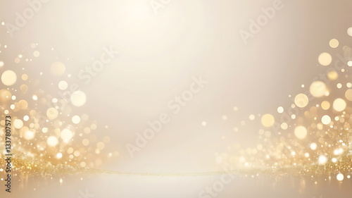 classic ivory white bokeh background with subtle golden shimmer