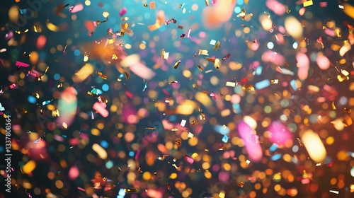 Colorful Confetti Shower in a Stadium for Celebratory Moments
