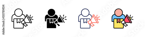 Salesman Multi Style Icon Set Vector 