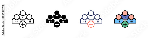 Queue Multi Style Icon Set Vector 