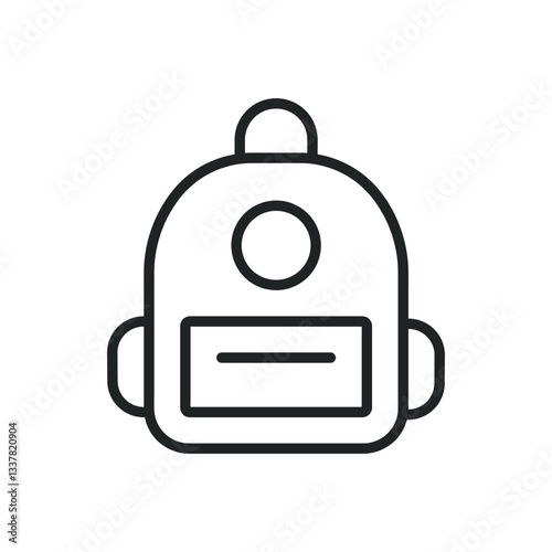 Backpack thin line icons. Editable stroke and Perfect pixel on transparent background