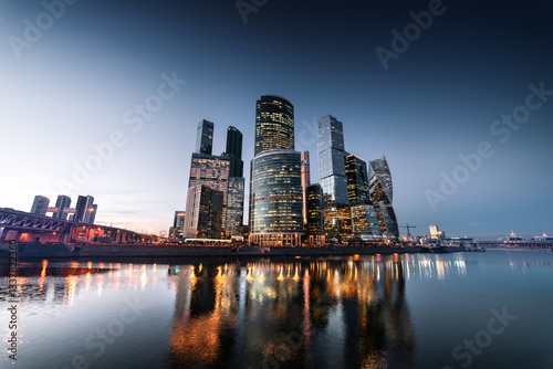 city skyline at night