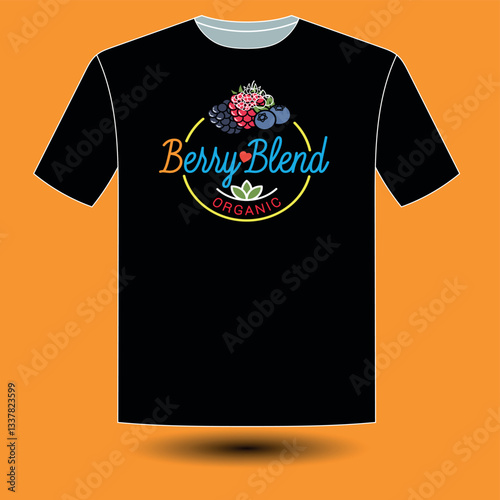 Berry Blend Organic T-Shirt Logo Design – Fresh, vibrant, and eco-friendly, perfect for sustainable fashion brands