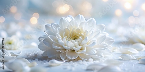 Serene White Petals: Soft Floral Background Stock Photo