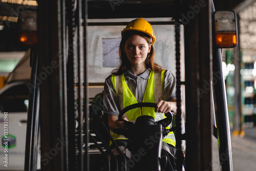 Female Forklift Driver in W...