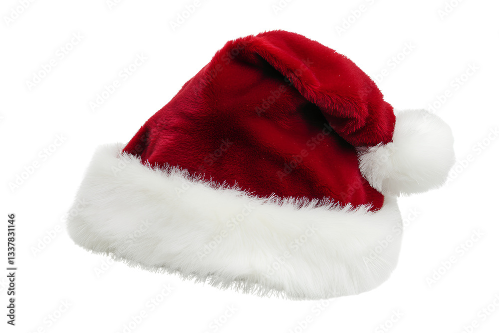 Untitled design - A red Santa hat with white fur on top, isolated against a transparent background Untitled design - A red Santa hat with white fur on top, isolated against a transparent background