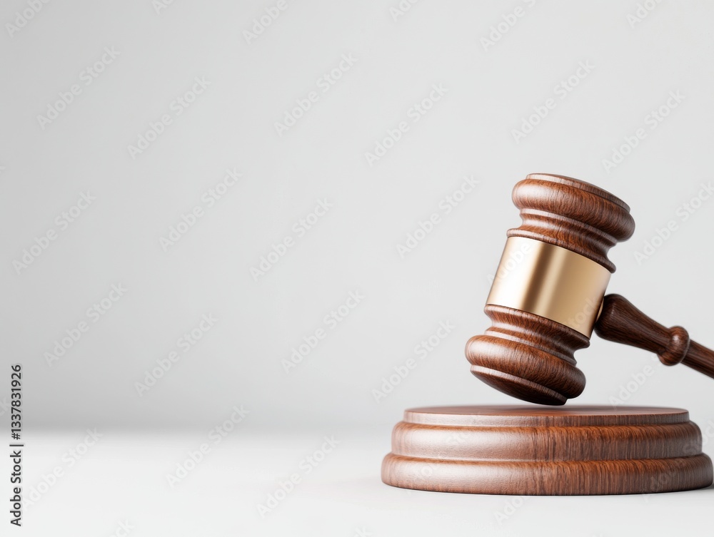 Wooden gavel on a stand, simple and elegant Wooden gavel on a stand, simple and elegant