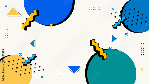 Flat geometric abstact memphis background