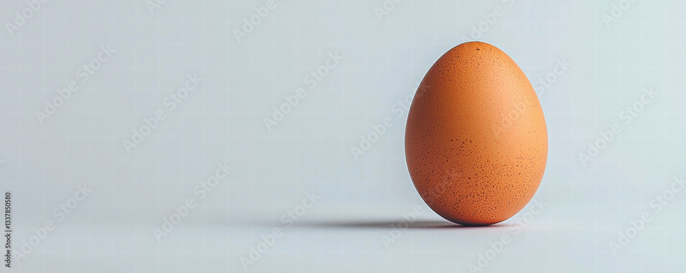 single brown egg stands light background, showcasing its smooth surface and speckled texture, evoking sense of simplicity and single brown egg stands light background, showcasing its smooth surface and speckled texture, evoking sense of simplicity and