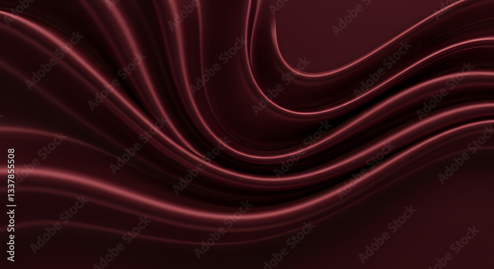 Obraz premium Luxurious Maroon Silk Fabric with Smooth Flowing Waves