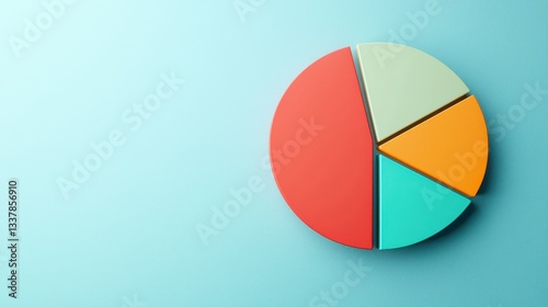 Free Download Colorful pie chart on a blue background. Concept of business, finance, statistics, and data visualization. - GFXLoad
