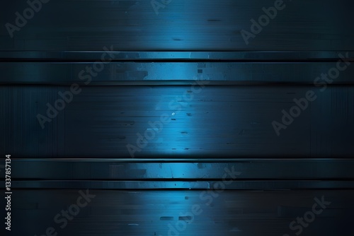 Dark Blue Horizontal Wood Panels Subtle Light. AI Generated
