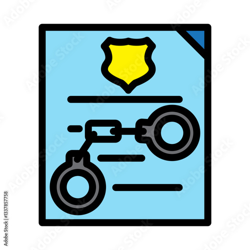 Arrest Warrant Vector Filled Icon Design