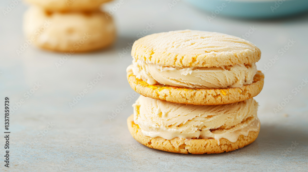 Sweet passionfruit ice cream sandwich is refreshing treat and looks delicious Sweet passionfruit ice cream sandwich is refreshing treat and looks delicious