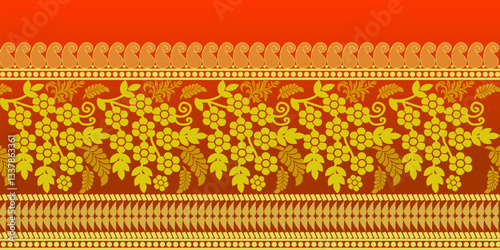 beautiful graphic saree design and this sari design is in Indian style which is for textile fashion industry and it can be used as wallpaper backdrop and website bg this style is originated in india 