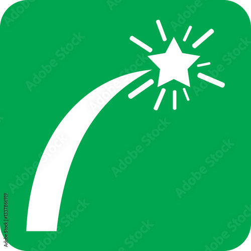 green emergency sign, distress flare, used as an emergency signal for rescue operations in maritime or aviation incident