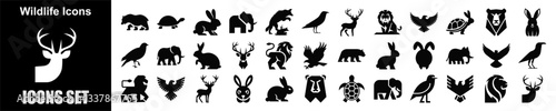 Wildlife & Forest Animal Icon Set – Nature, Wilderness & Adventure Symbols