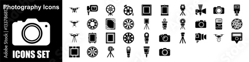 Photography & Camera Icon Set – Capture, Edit & Print