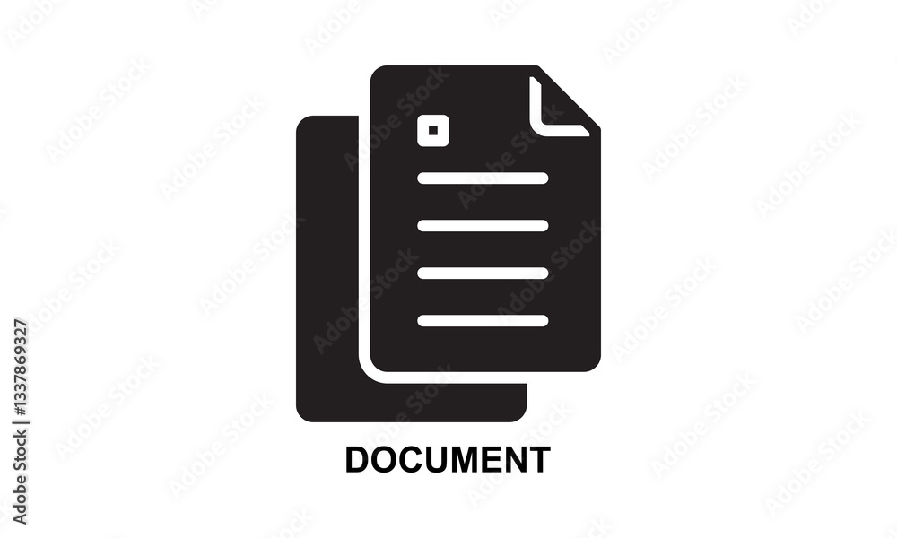 Document Vector Icon Isolated On White Background Document Vector Icon Isolated On White Background