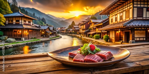 Takayama Old Town: Delicious Hida Beef & Miyagawa River Views - Japanese Food Photography photo