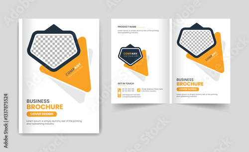 Corporate business brochure cover page annual report book cover corporate business profile design template orange color creative elegant modern magazine bi fold design layout theme