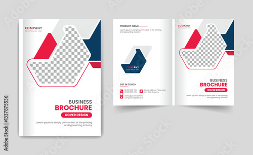 business brochure cover page annual report book cover corporate business profile design template Red color creative elegant modern magazine bi fold design layout theme